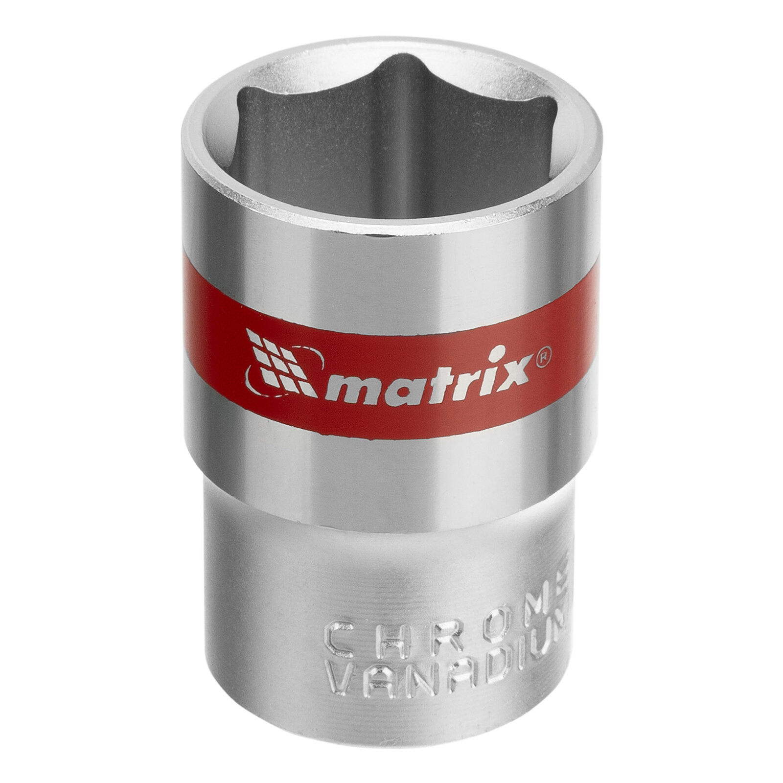 Головка торцевая Matrix 19 мм, 6-гранная, CrV, под квадрат 1/2", хромированная 13119