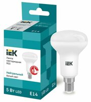 Лампочка Светодиодная IEK Гриб 5Вт 230В E14 R50 450Лм 4000К LLE-R50-5-230-40-E14, упаковка 10шт.