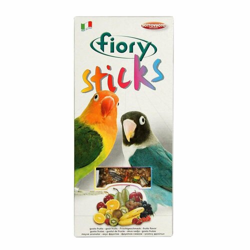 Корм для попугаев Fiory Sticks для средних Палочки с фруктами 60г 2шт палочки для средних попугаев fiory sticks с фруктами 2 х 60 г