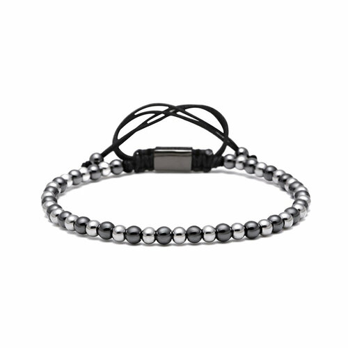 фото Браслет sharks jewelry, циркон, металл, серый, черный
