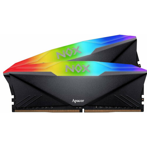 Оперативная память для компьютера Apacer NOX RGB DIMM 16Gb DDR4 3200 MHz AH4U16G32C28YNBAA-2 оперативная память kingston 16gb ddr4 3200mhz dimm fury beast black rgb xmp kf432c16bb2ak2 16 kit 2x8gb cl16 1 35v 288 pin non ecc