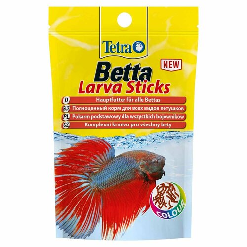 Корм для рыб Tetra 5г Betta LarvaSticks для петушков и других лабиринтовых рыб в форме мотыля сухой корм для рыб tetra betta larvasticks 33 г