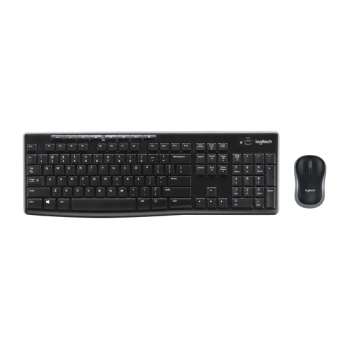 Комплект беспроводной Logitech MK275 [920-008535] клавиатура черная, 112 клавиш с защитой от воды, мышь черная, оптическая, 1000dpi, 3 кнопки, 2.4GHz, USB-ресивер