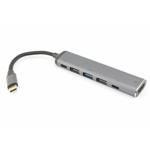 Кабель Type-C на HDMI + USB 3.1 + Type C + USB 2.0 x2 + PD мульти переходник j5create usb c с hdmi ethernet usb 3 0 type a pd 2 0