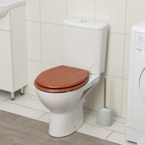 Сиденье для унитаза КНР с крышкой Натуральное дерево 45х35 см цвет орех 739564 7285₽
