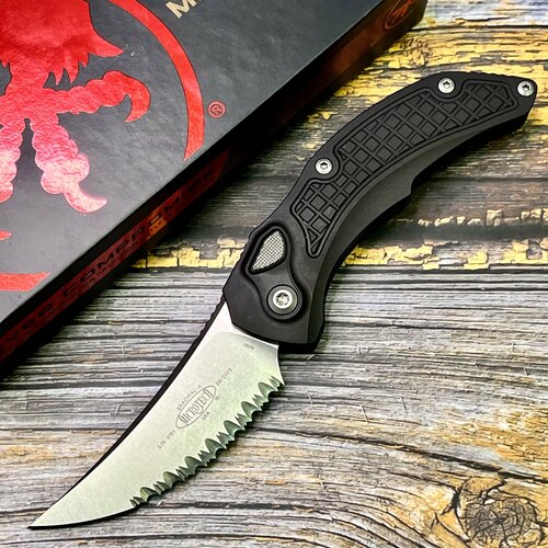 Нож складной MicroTech MCT268A12 Brachial, M390 Serrated Blade нож bastinelli creations bas233s chopper m390 black serrated blade black micarta handle