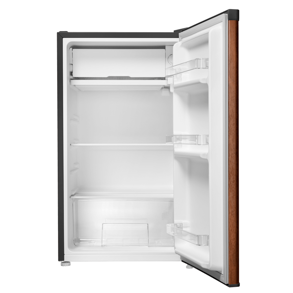Холодильник однокамерный MAUNFELD MFF83WD DeFrost, дерево/черный - фотография № 4