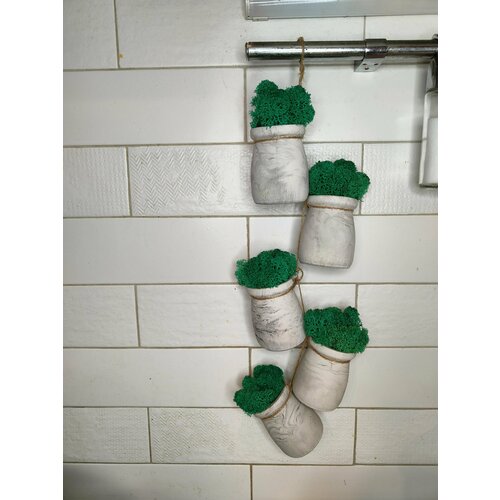 Декор для дома на стену, изделия из гипса со стабилизированным мхом, 5 штук, под мрамор