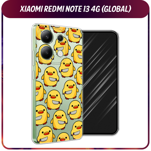 Силиконовый чехол на Xiaomi Redmi Note 13 4G (Global) / Сяоми Редми Нот 13 4G Утка с ножом, прозрачный силиконовый чехол на xiaomi redmi note 13 4g global сяоми редми нот 13 4g cute collage прозрачный
