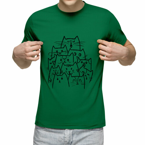 Футболка Us Basic, размер 2XL, зеленый мужская футболка любовь котиков s желтый