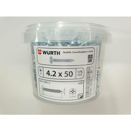 Саморез по металлу DIN 7981-C 4.2x50 (175 pcs) WURTH, Германия