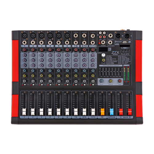 ZTX audio Pro 6.3Fx микшерный пульт 6mono, 3stereo канала с MP3/SD/DSP/BT/USB