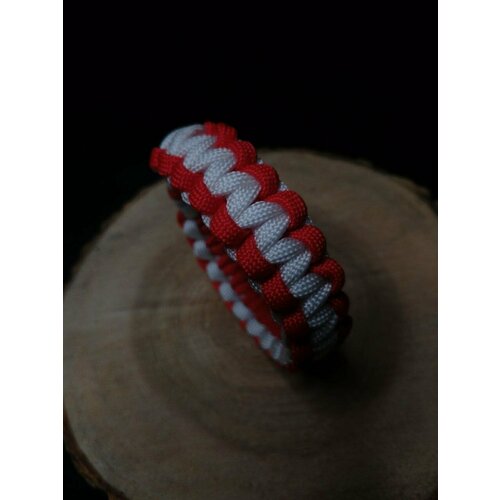фото Плетеный браслет, 1 шт., размер 20 см, белый, красный безумный корд
