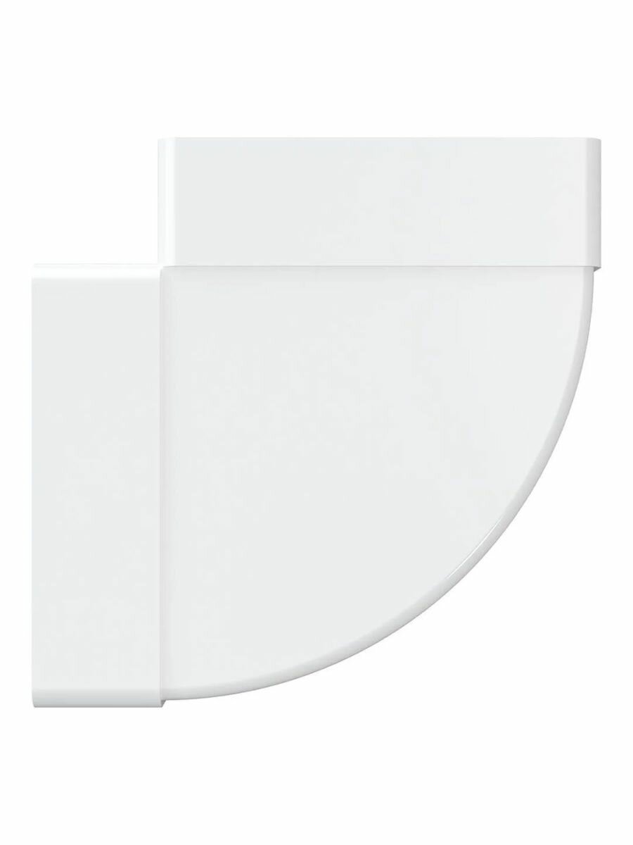 Колено плоское горизонтальное Era 511КГП, 90°, 55х110 мм, белый пластик — фото 1