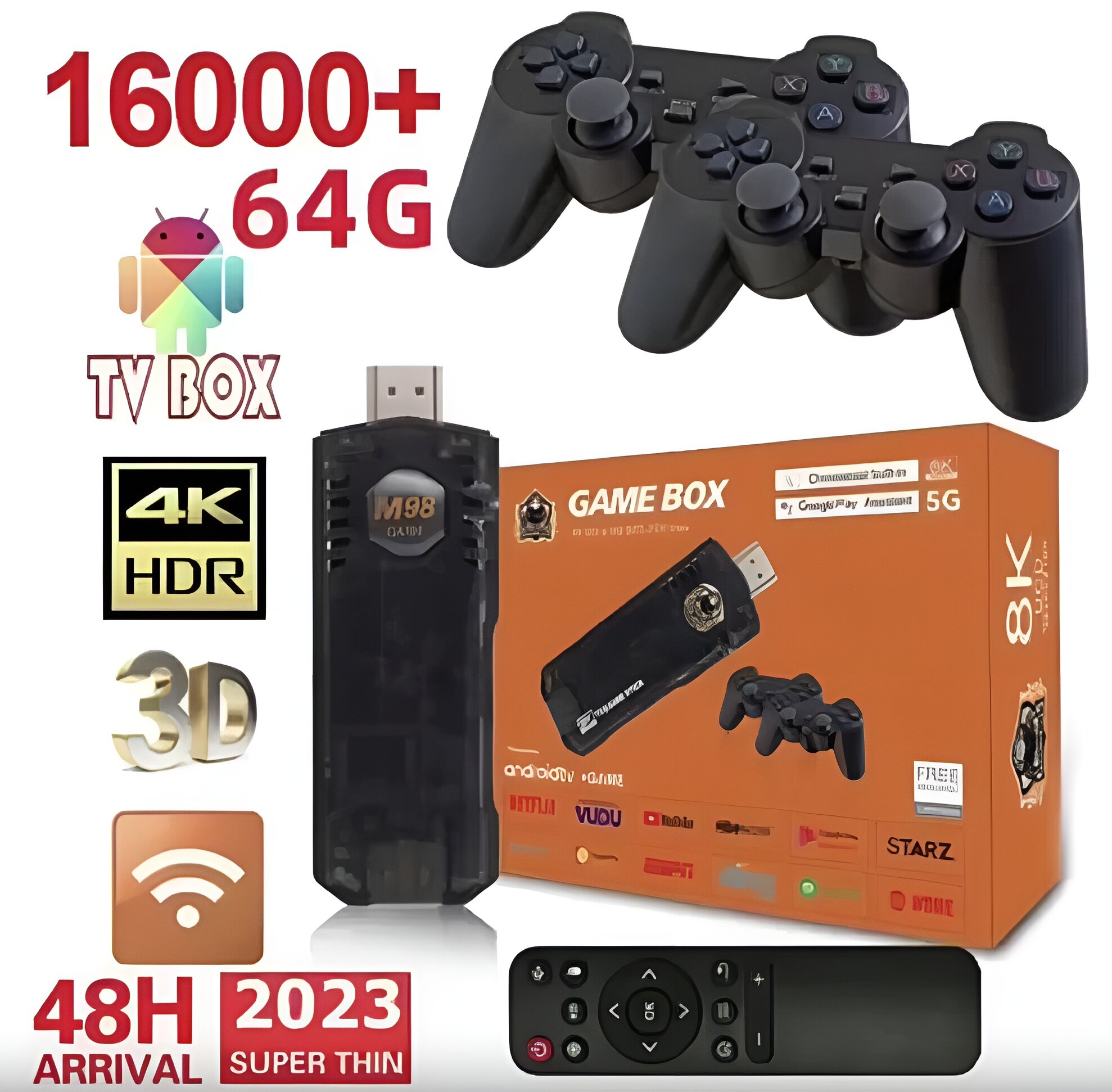 Игровая и ТВ приставка 8K ULTRA HD SET-TOP box/игровая приставка/ретро игры/портативная консоль/ТВ/Youtube/