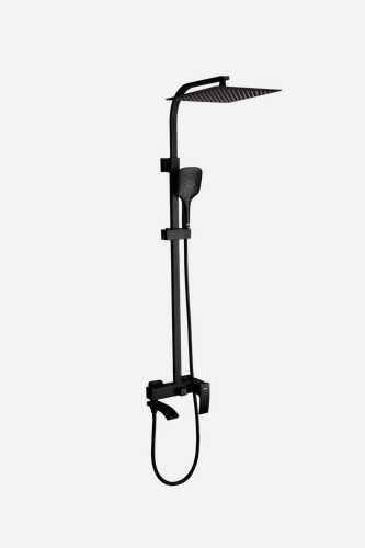 Изображение товара Душевая стойка Gappo G2407-6, латунь, каскадный излив, черный, тропический душ