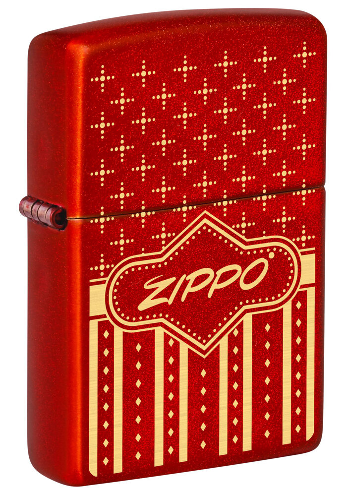 Зажигалка кремниевая с покрытием Metallic Red красная Zippo 48785