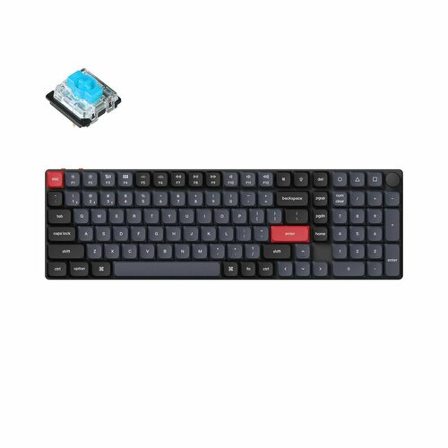 Беспроводная механическая клавиатура QMK Keychron K17 Pro, 103 клавиши, Knob, Hot-Swap, Gateron low profile Blue Switch