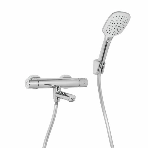 Смеситель для ванны термостатический, гусак-дивертор