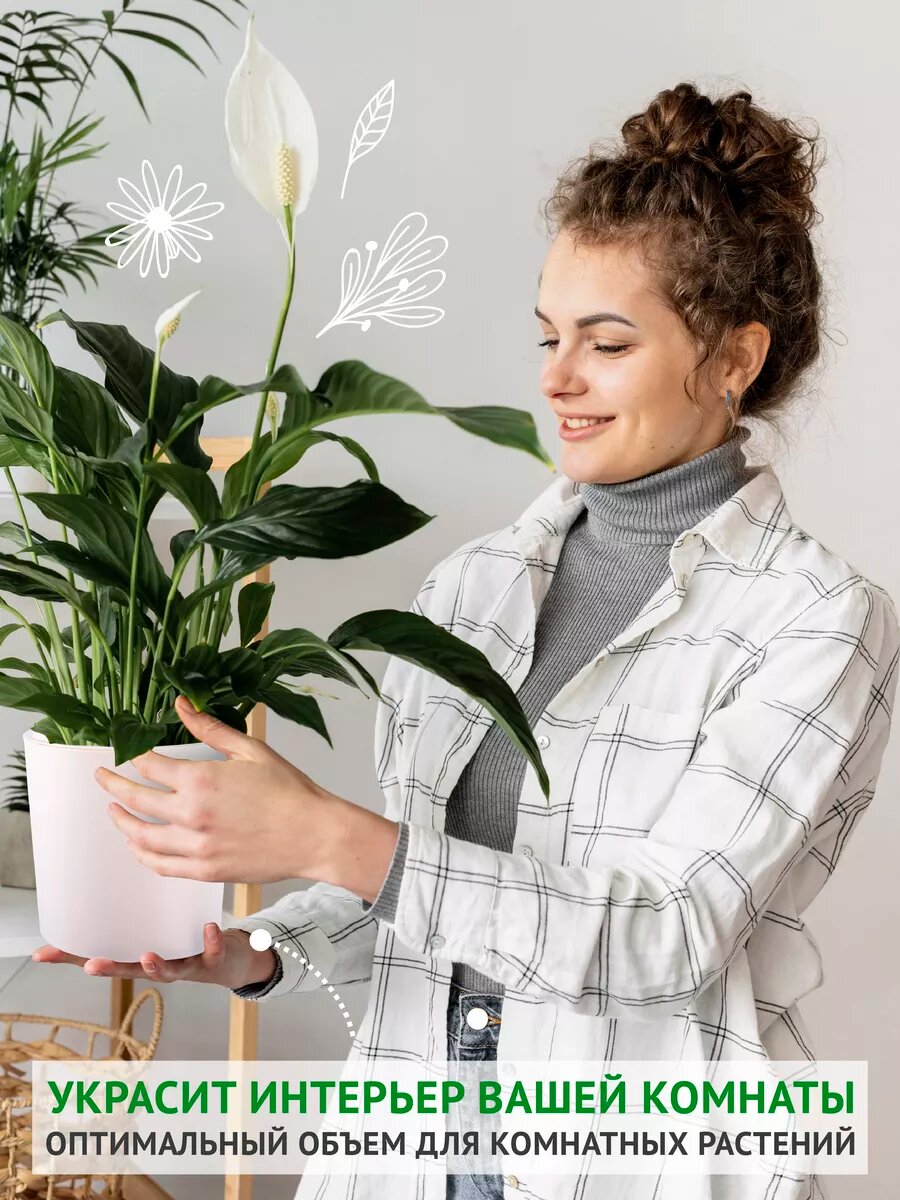 Набор цветочных горшков / кашпо / пластиковые 2.5л — фото 1