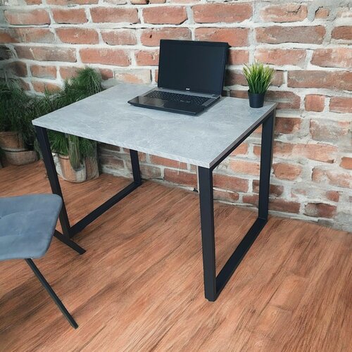 Изображение товара Игровой компьютерный стол/ Лофт, 100*70 см, цвет столешницы Бетон светлый, Ножки лофт черные