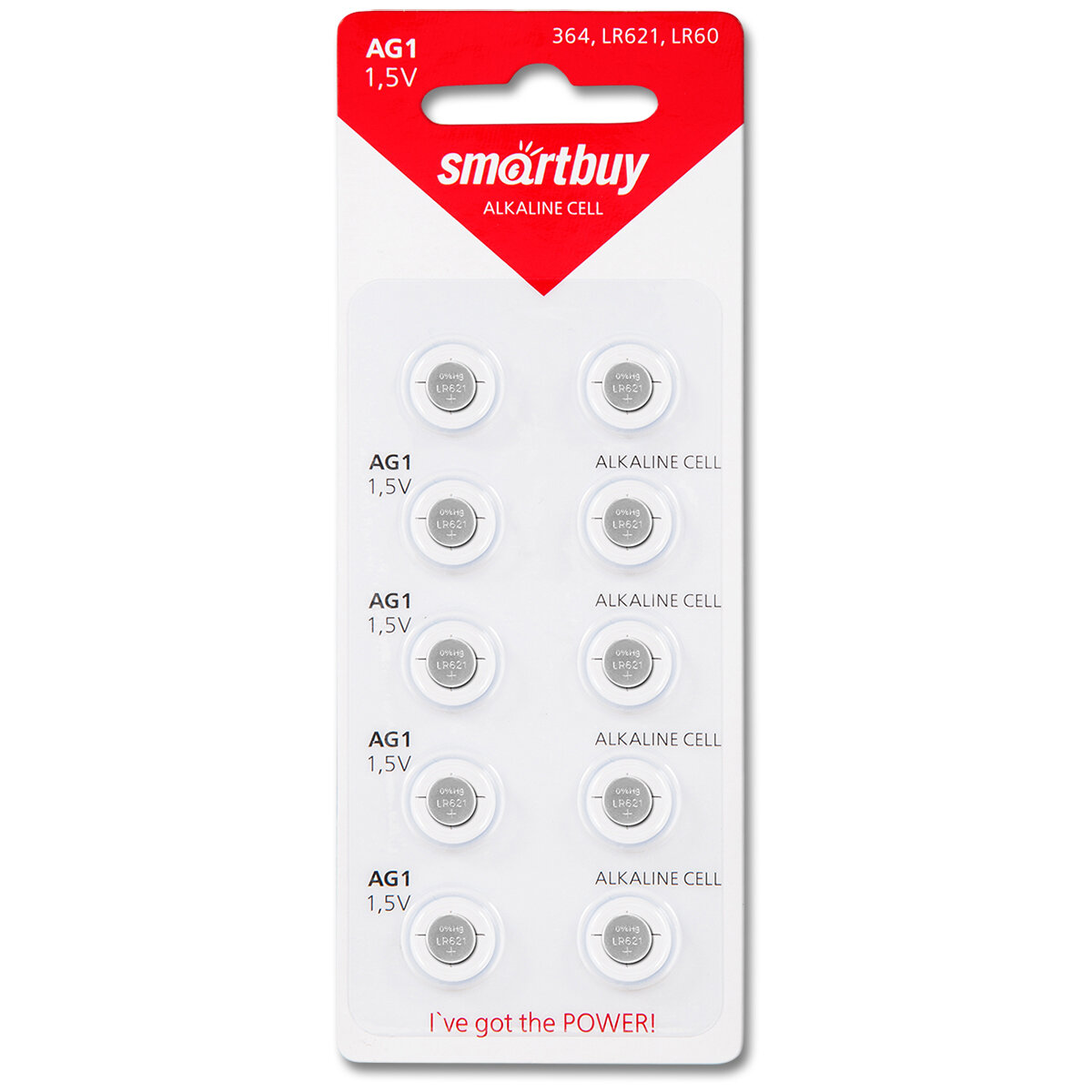 Батарейки Smartbuy Alkaline Cell AG1 (364, LR621, LR60)