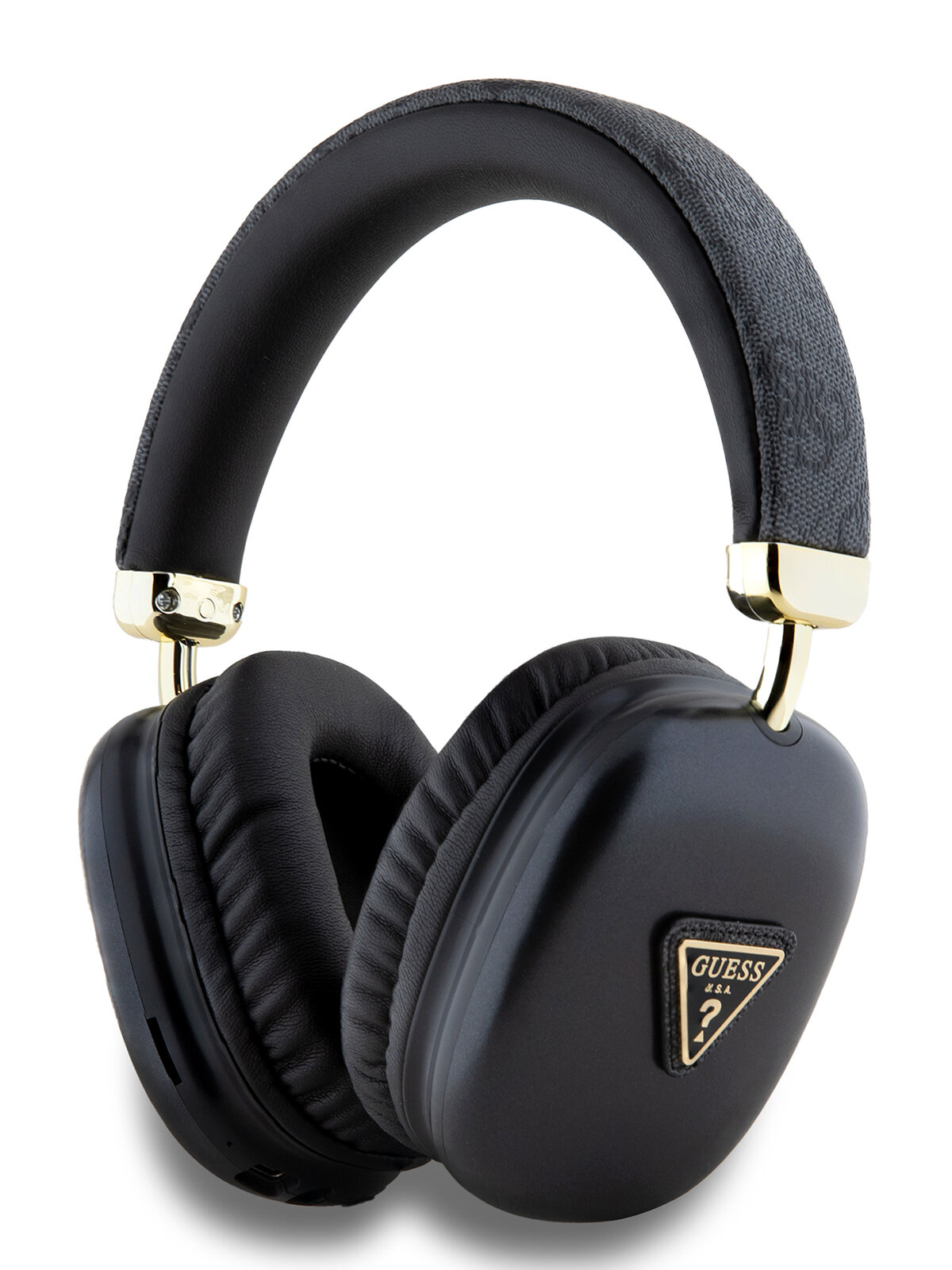 Guess наушники беспроводные накладные Bluetooth Headphones PU 4G Triangle Logo Black