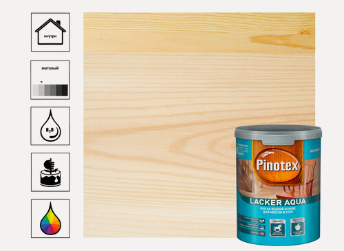 Изображение товара Лак Pinotex Lacker Aqua, на водной основе, для дерева, бесцветный, 1л