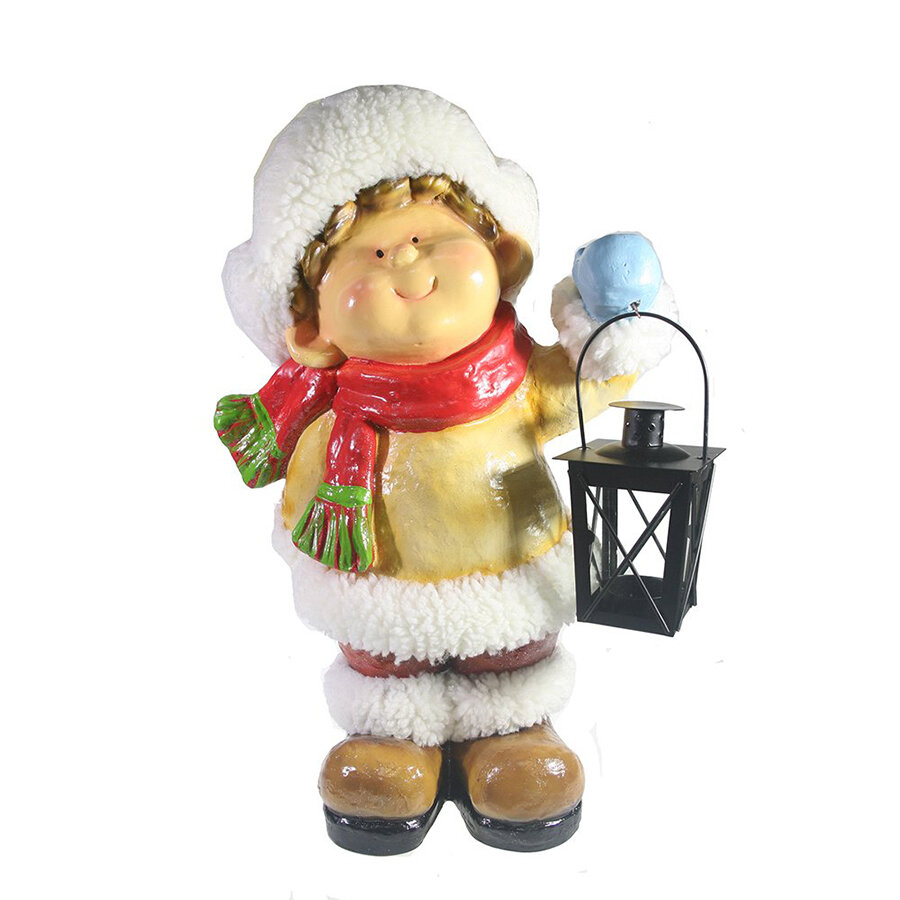 Фигура декоративная Мальчик с фонарем 23*25*42см KSMR-715319/W225