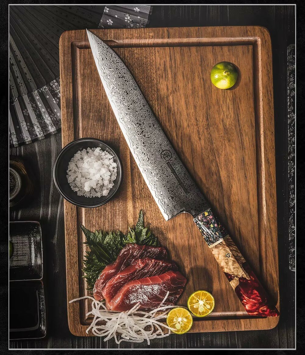 Kiritsuke / Профессиональный шеф нож из дамасской стали GRANDSHARP / кухонный нож