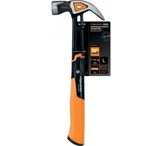Молоток с загнутым гвоздодёром Fiskars L 20oz 13.5 дюймов 1027203 — фото 1