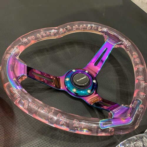 Универсальный 350 мм многоцветный вариант в форме сердца прозрачный модификация Sport14-дюймовый акриловый автомобильный руль pink 6210₽