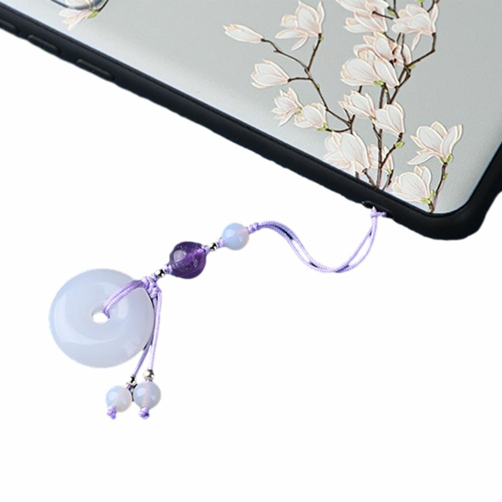 Белая нефритовая пряжка нефритовый кулон подвеска для мобильного телефона на цепочке стиль три