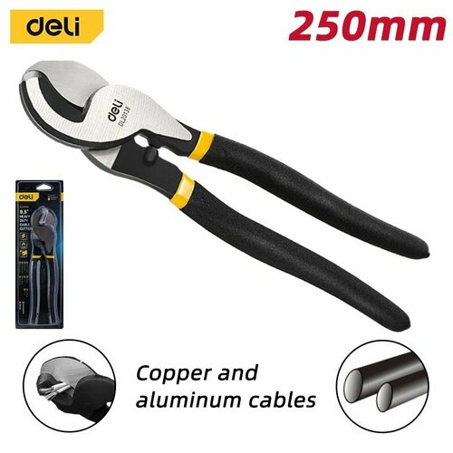 Кабелерез усиленный 250мм Deli DL20138 диаметр реза 11мм кованая сталь обливные рукоятки 791₽