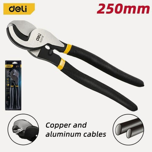Изображение товара Кабелерез усиленный 250мм Deli DL20138 диаметр реза 11мм, кованая сталь, обливные рукоятки