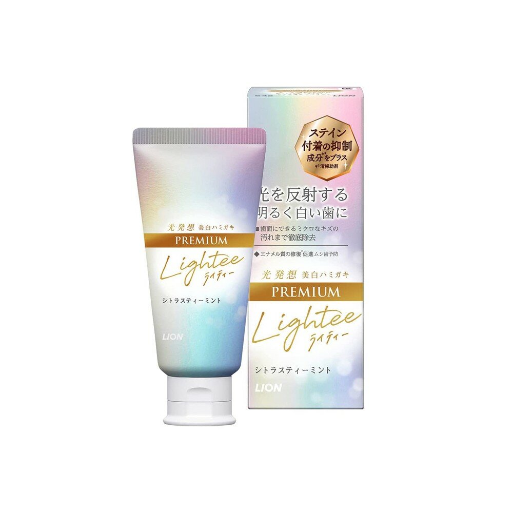 LION Премиальная зубная паста "Lightee Premium" для восстановления белизны и красоты зубной эмали со вкусом мяты и бергамота 53 г (коробка)