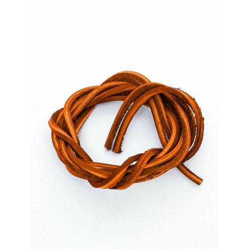 Шнурки кожаные для обуви и одежды, цвет оранжевый