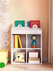 Стеллаж детский Марвел белый древесное тиснение