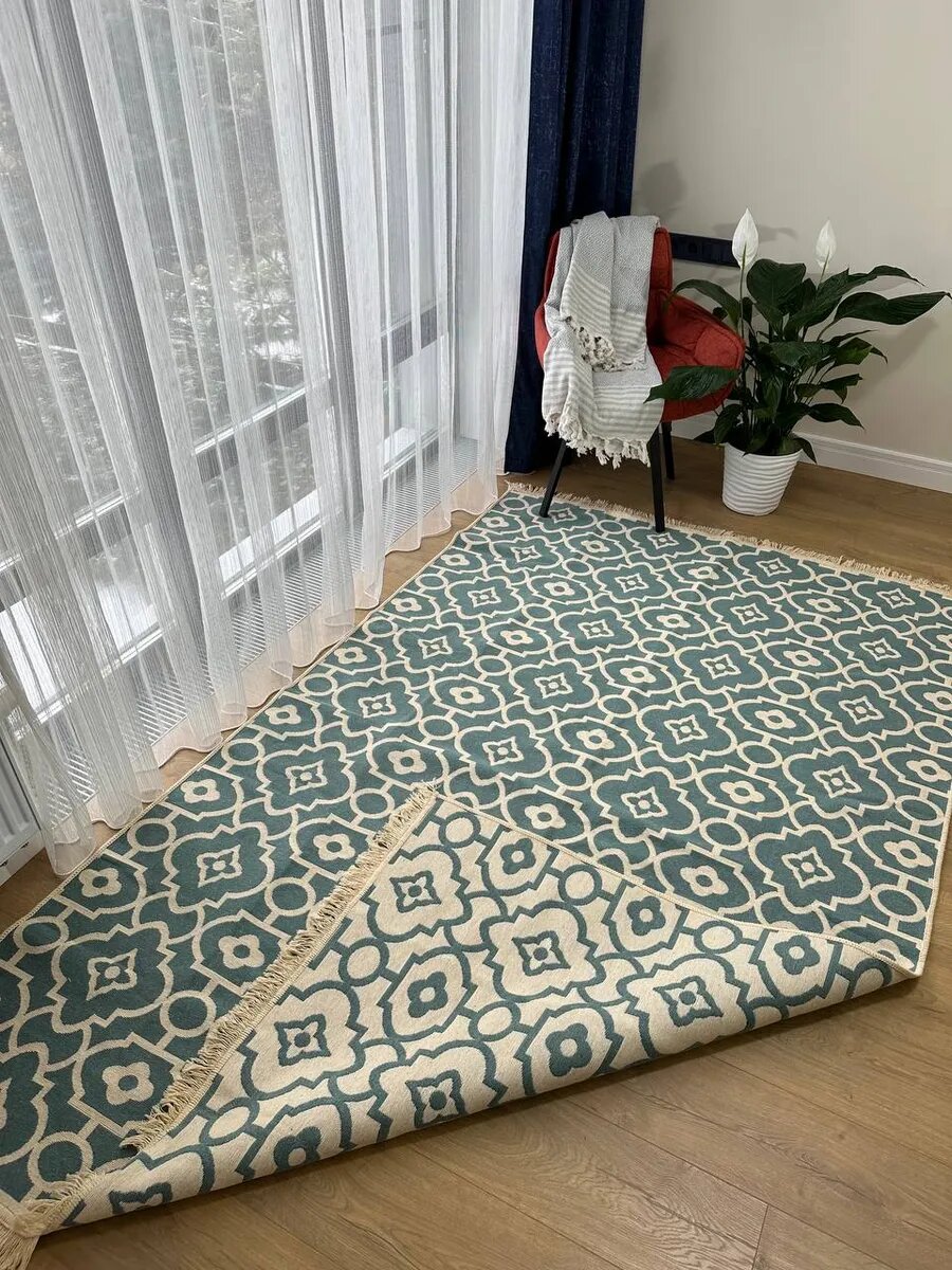 Ковер комнатный Green Carpet хлопковый двусторонний 160x250 см турецкий килим