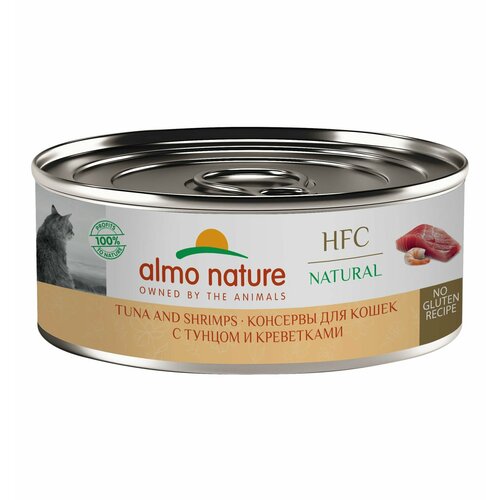 Almo Nature HFC Natural Tuna and Shrimps Тунец и Креветки для кошек и котят 12шт*100гр