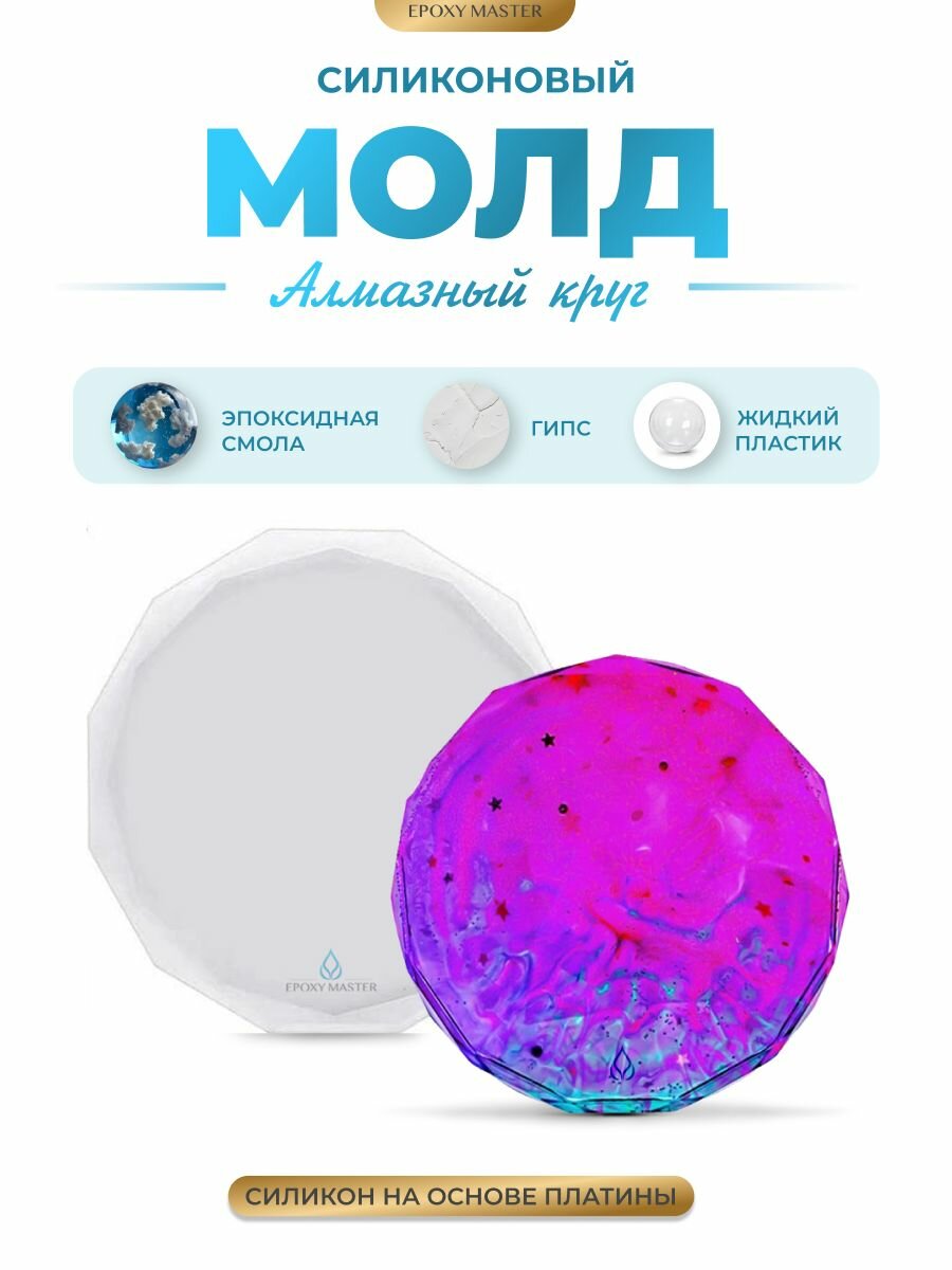 Силиконовый молд для эпоксидной смолы EPOXYMASTER Алмазный круг, 13см
