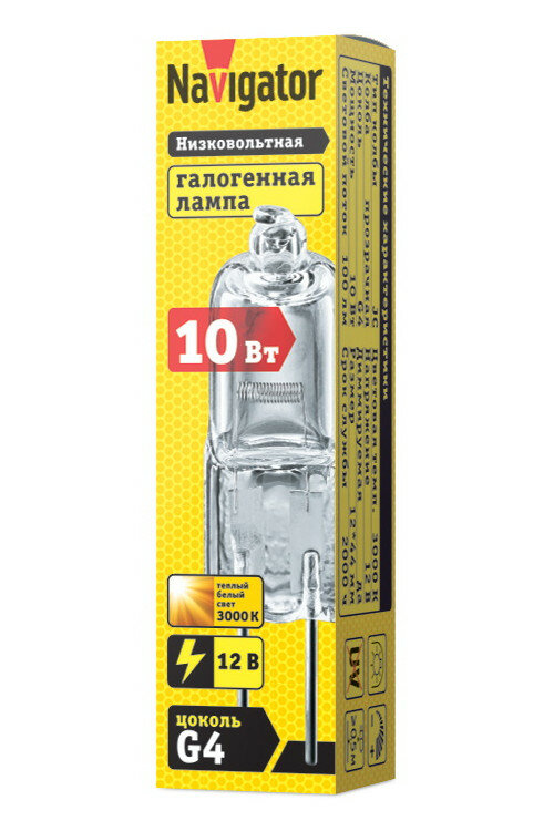 Лампа галогенная NAVIGATOR 94209 10 Вт G4 12 В капсула JC