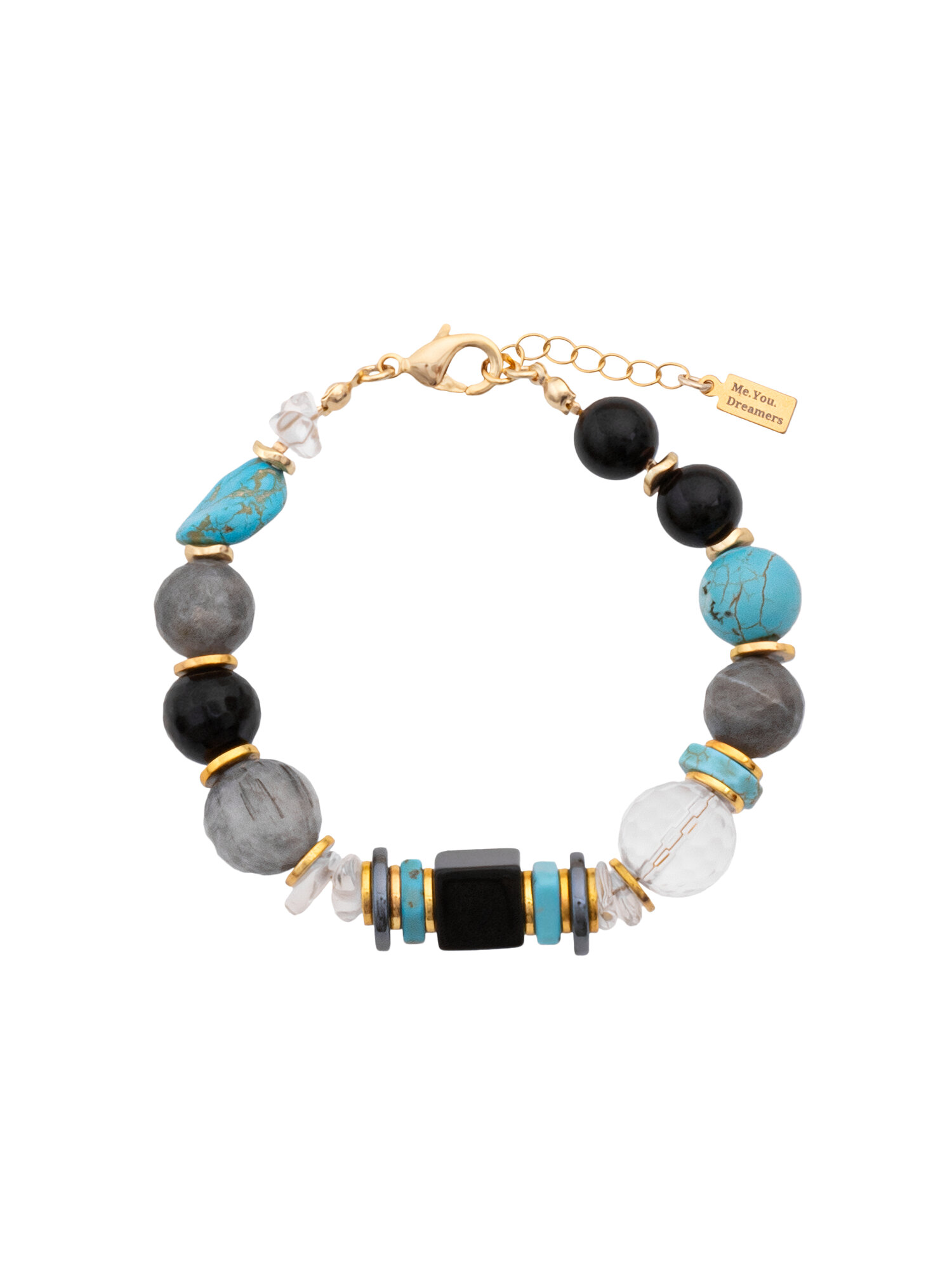 Браслет Me.You.Dreamers, горный хрусталь, лабрадорит, кварц, агат