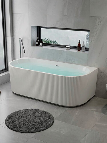 Изображение товара Акриловая ванна Royal Bath NERO 170х80х58, пристенная, универсальная, комплект: ванна + каркас + панель + слив-перелив click-clack