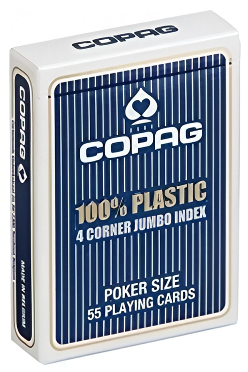 Карты Copag "4 Corner", для покера, синий, 100 % пластик, 54 карты