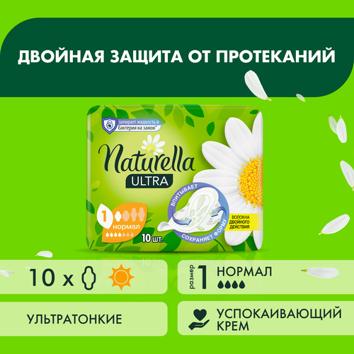 Женские гигиенические ароматизированные прокладки с крылышками Naturella Ultra Нормал, 10 шт.,