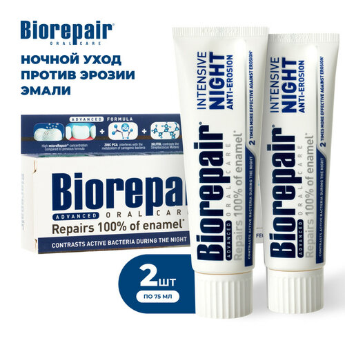 Зубная паста Biorepair Intensivo Notte Intensive Night Repair, 75 мл, 2 шт