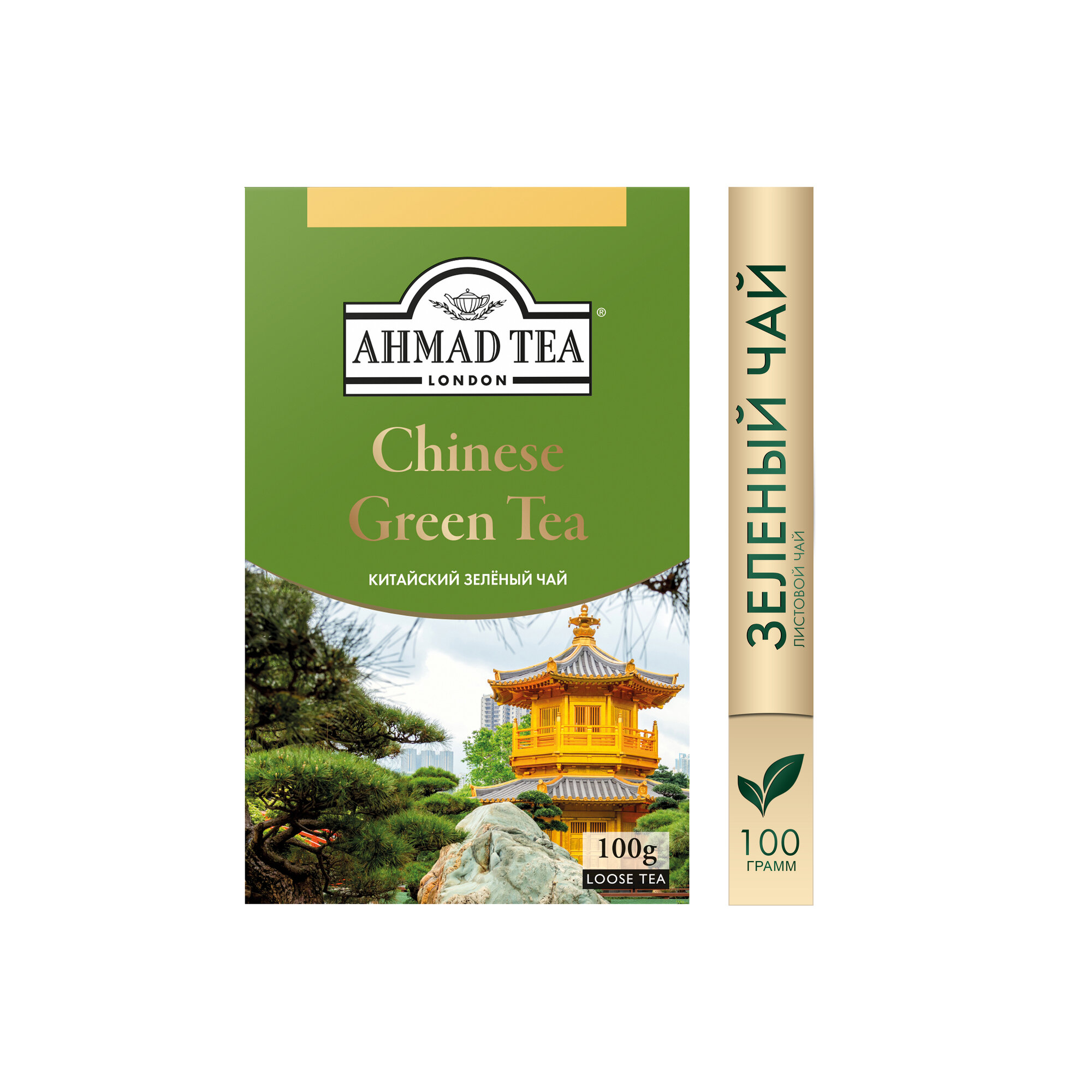 Чай "Ahmad Tea", Чай зеленый «Китайский», листовой, картон. коробка, 100г