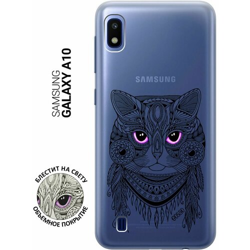 Ультратонкий силиконовый чехол-накладка для Samsung Galaxy A10 с 3D принтом Grand Cat ультратонкий силиконовый чехол накладка для samsung galaxy a10 с 3d принтом grand owl