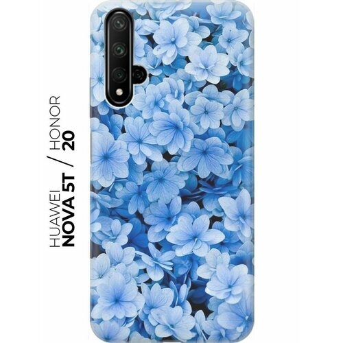 RE: PA Накладка Transparent для Honor 20 / Huawei Nova 5T с принтом Голубые цветочки re pa накладка transparent для honor 20 huawei nova 5t с принтом серо голубые краски